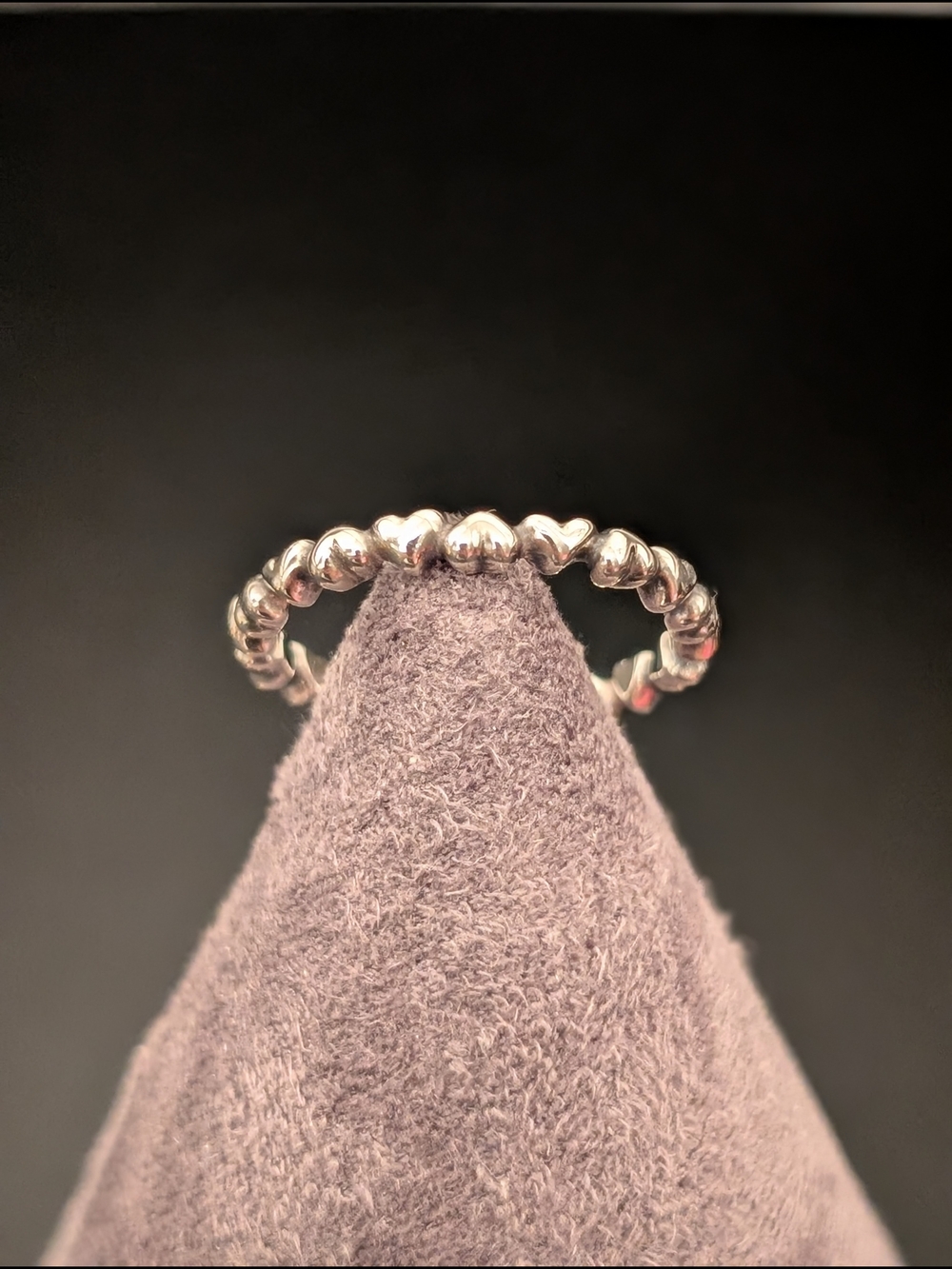 Pandora 925 Sterling Silver Stackable Heart Ring Size 8
